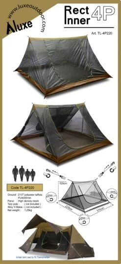 Luxe Outdoor Aluxe Rect Inner 4P -Camping I Det Fri 177360639 origpic 05420d