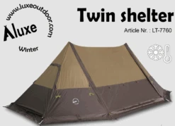 Luxe Outdoor Twin Shelter With Stove Jack 4p Tent -Camping I Det Fri Twinshelter backpackinglightse front1