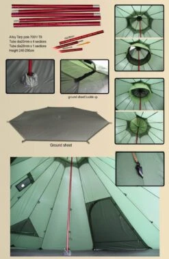 Luxe Outdoor Megahorn XL Shelter (8 Person Tent) -Camping I Det Fri tipi luxe outdoor megahorn xl 04